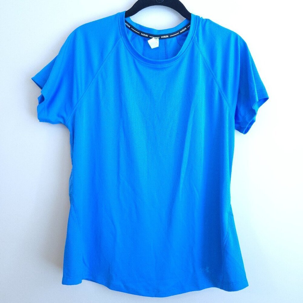Pre-owned Under Armour Ladies Heat Gear blue t-shirt size Large